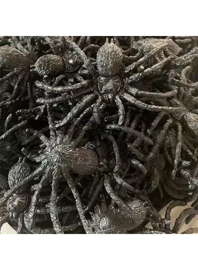 Large Black Plastic Spider Realistic Halloween Decorations And Practical Jokes - Image 5
